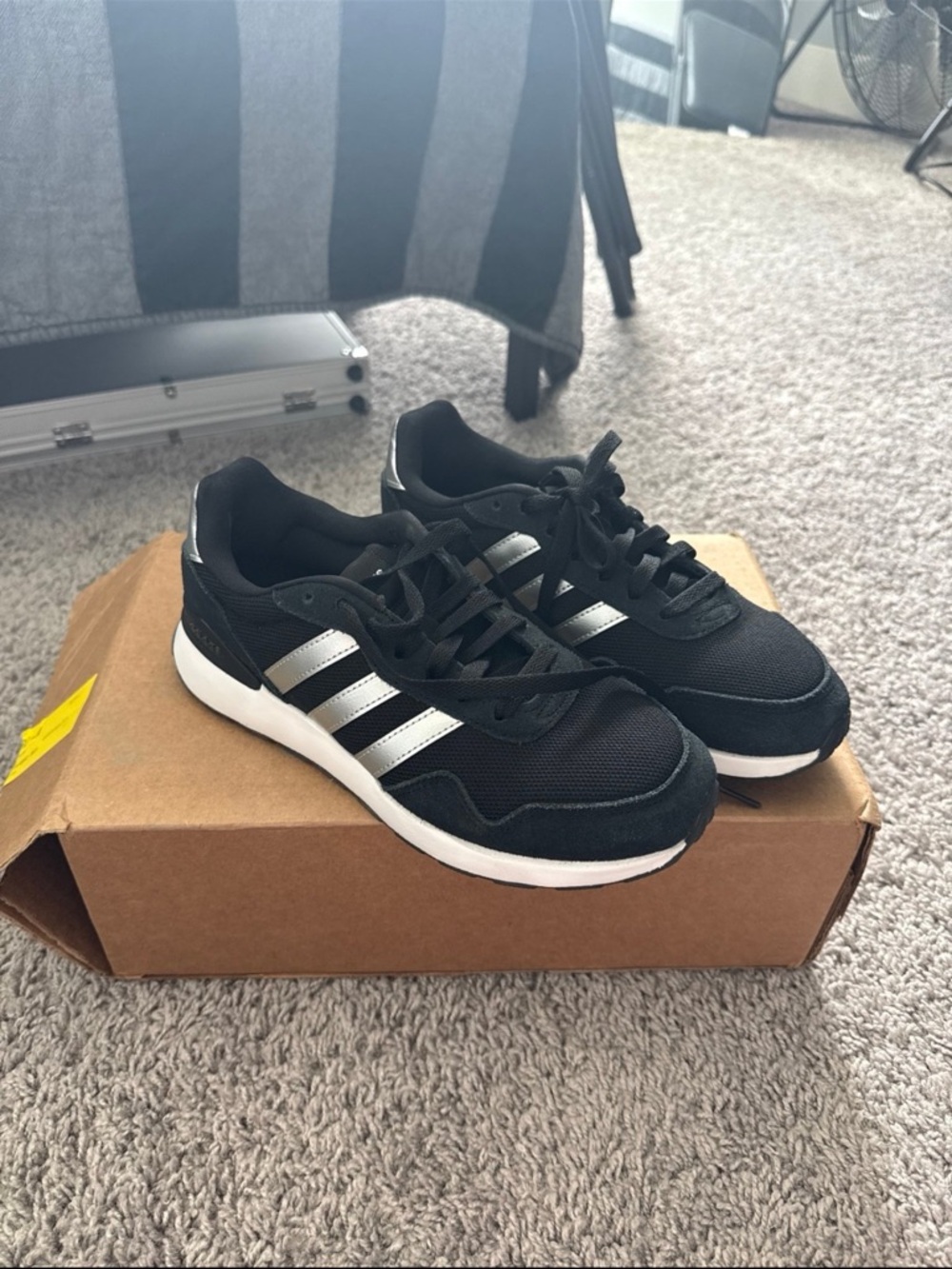adidas Women's Black and Silver Athletic Sneakers